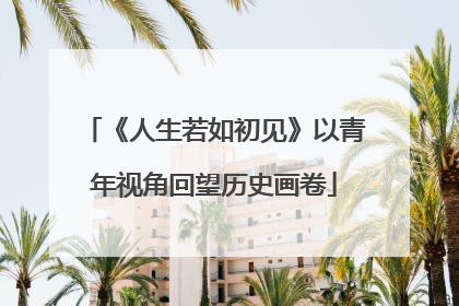 《人生若如初见》以青年视角回望历史画卷