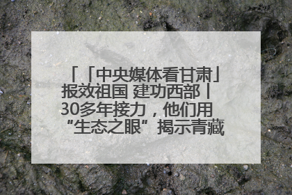 「中央媒体看甘肃」报效祖国 建功西部丨30多年接力，他们用“生态之眼”揭示青藏高原的秘密