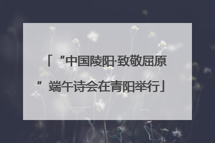 “中国陵阳·致敬屈原”端午诗会在青阳举行