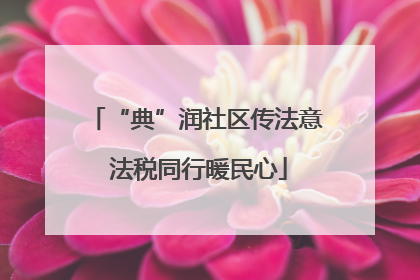 “典”润社区传法意 法税同行暖民心