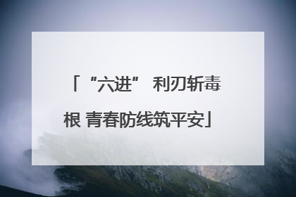 “六进” 利刃斩毒根 青春防线筑平安