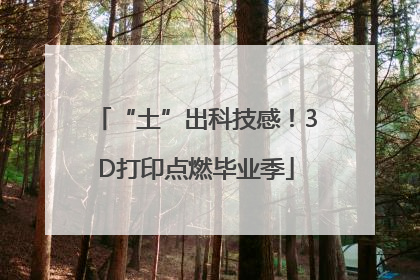 “土”出科技感！3D打印点燃毕业季