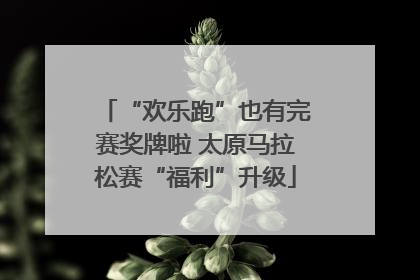 “欢乐跑”也有完赛奖牌啦 太原马拉松赛“福利”升级