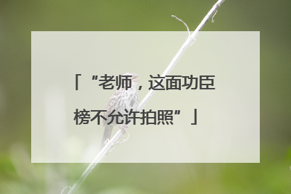 “老师，这面功臣榜不允许拍照”