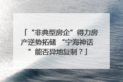 “非典型房企”得力房产逆势拓储 “宁海神话”能否异地复制？