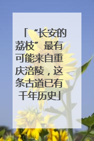 “长安的荔枝”最有可能来自重庆涪陵，这条古道已有千年历史