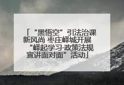 “黑悟空”引法治课新风尚 枣庄峄城开展“峄起学习·政策法规宣讲面对面”活动