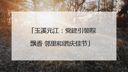 玉溪元江：党建引领粽飘香 邻里和谐庆佳节