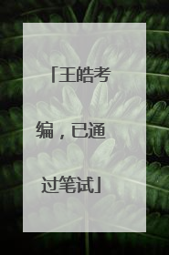王皓考编，已通过笔试