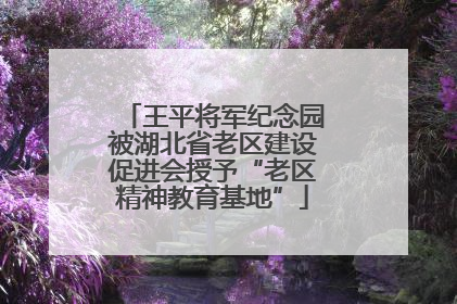 王平将军纪念园被湖北省老区建设促进会授予“老区精神教育基地”
