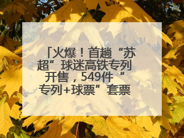 火爆！首趟“苏超”球迷高铁专列开售，549件“专列+球票”套票半小时售罄
