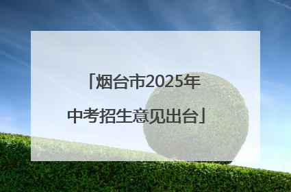 烟台市2025年中考招生意见出台
