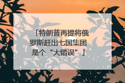特朗普再提将俄罗斯赶出七国集团是个“大错误”
