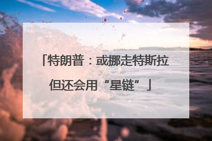 特朗普：或挪走特斯拉 但还会用“星链”
