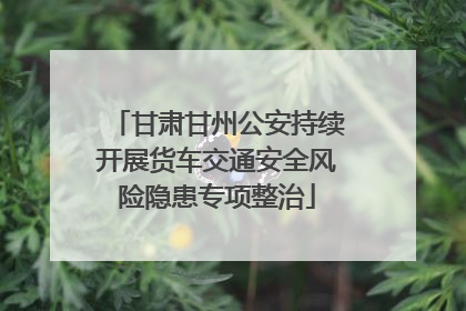 甘肃甘州公安持续开展货车交通安全风险隐患专项整治