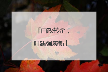 由政转企，叶建强履新