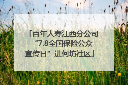 百年人寿江西分公司“7.8全国保险公众宣传日”进何坊社区