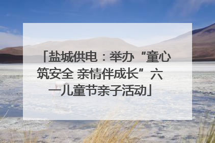 盐城供电：举办“童心筑安全 亲情伴成长”六一儿童节亲子活动