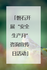 磐石开展“安全生产月”咨询宣传日活动