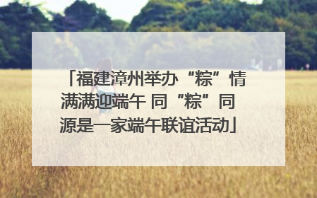 福建漳州举办“粽”情满满迎端午 同“粽”同源是一家端午联谊活动