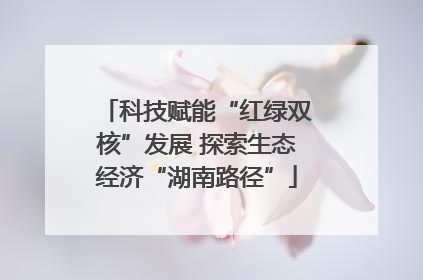 科技赋能“红绿双核”发展 探索生态经济“湖南路径”