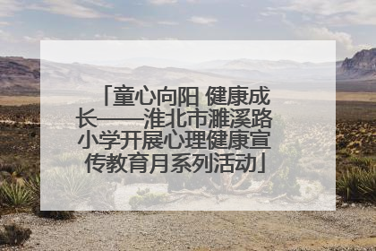 童心向阳 健康成长——淮北市濉溪路小学开展心理健康宣传教育月系列活动