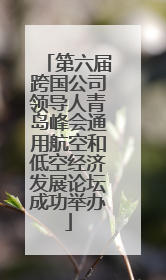 第六届跨国公司领导人青岛峰会通用航空和低空经济发展论坛成功举办