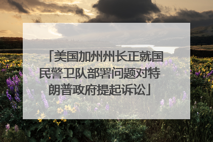 美国加州州长正就国民警卫队部署问题对特朗普政府提起诉讼