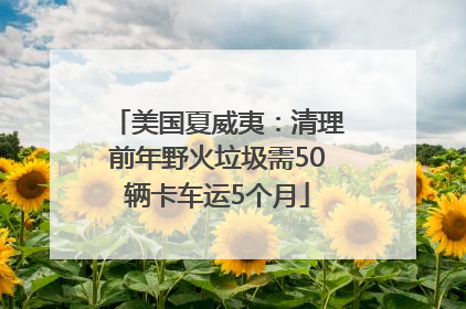美国夏威夷：清理前年野火垃圾需50辆卡车运5个月