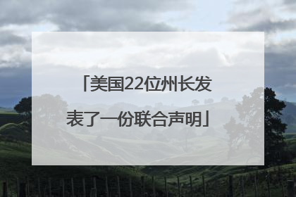 美国22位州长发表了一份联合声明