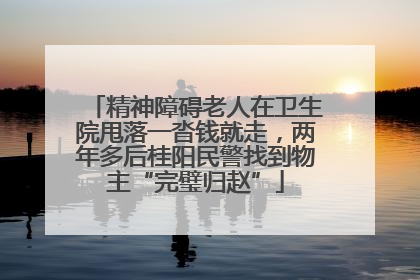 精神障碍老人在卫生院甩落一沓钱就走，两年多后桂阳民警找到物主“完璧归赵”