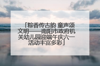 粽香传古韵 童声颂文明——南阳市政府机关幼儿园迎端午庆六一活动丰富多彩