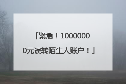紧急！10000000元误转陌生人账户！