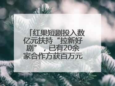 红果短剧投入数亿元扶持“拉新好剧”，已有20余家合作方获百万元额外激励