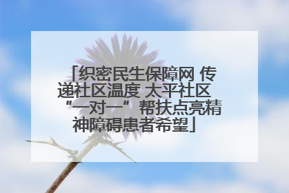 织密民生保障网 传递社区温度 太平社区“一对一”帮扶点亮精神障碍患者希望