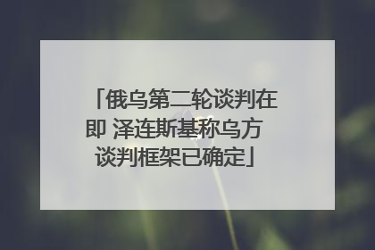 俄乌第二轮谈判在即 泽连斯基称乌方谈判框架已确定