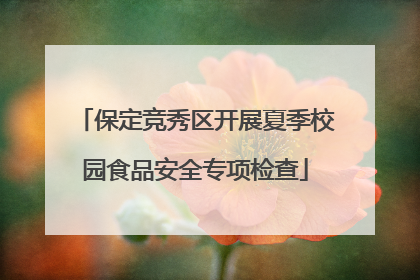 保定竞秀区开展夏季校园食品安全专项检查