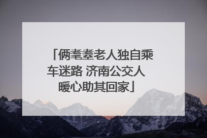 俩耄耋老人独自乘车迷路 济南公交人暖心助其回家