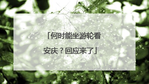 何时能坐游轮看安庆？回应来了