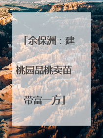 余保洲：建桃园品桃卖苗带富一方
