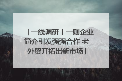 一线调研丨一则企业简介引发强强合作 老外贸开拓出新市场