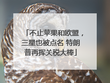 不止苹果和欧盟，三星也被点名 特朗普再挥关税大棒