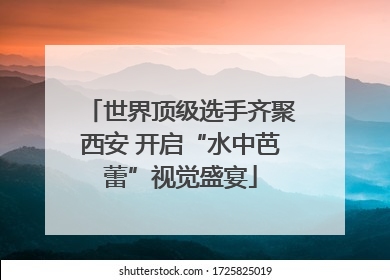 世界顶级选手齐聚西安 开启“水中芭蕾”视觉盛宴