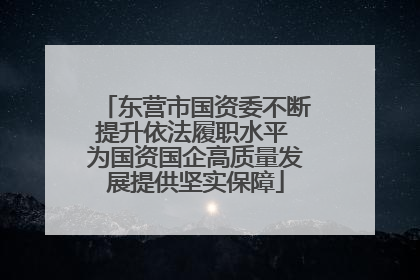 东营市国资委不断提升依法履职水平 为国资国企高质量发展提供坚实保障