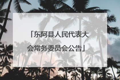 东阿县人民代表大会常务委员会公告
