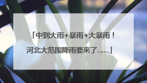 中到大雨+暴雨+大暴雨！河北大范围降雨要来了……