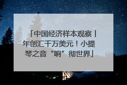 中国经济样本观察丨年创汇千万美元！小提琴之音“响”彻世界