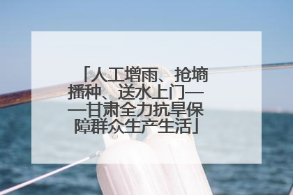 人工增雨、抢墒播种、送水上门——甘肃全力抗旱保障群众生产生活
