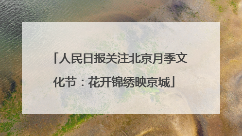 人民日报关注北京月季文化节：花开锦绣映京城