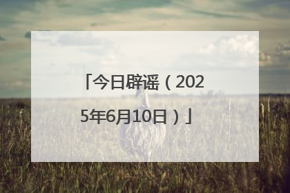 今日辟谣（2025年6月10日）